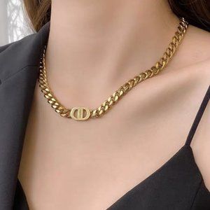 NEW 18K Gold Plated Chunky Link Chain Necklace